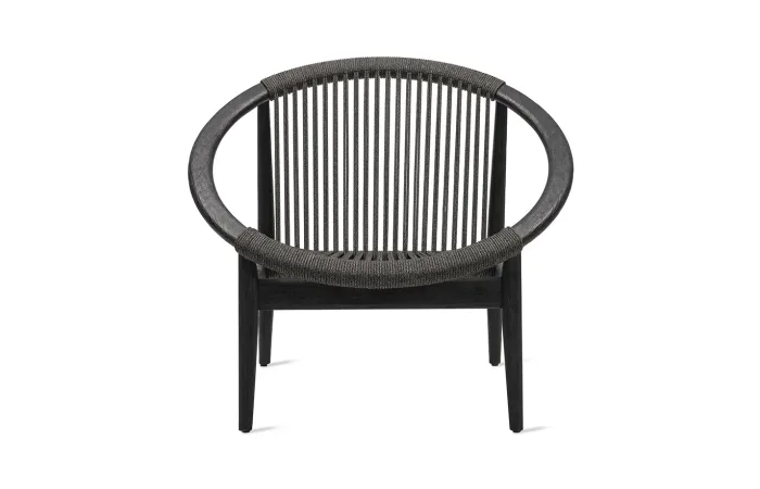 frida lounge chair black stained teak frame with onyx black seat