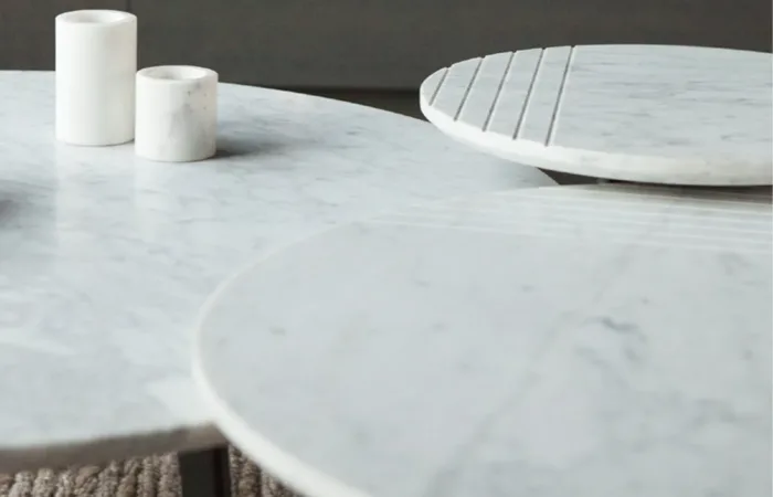 groove table carrara marble