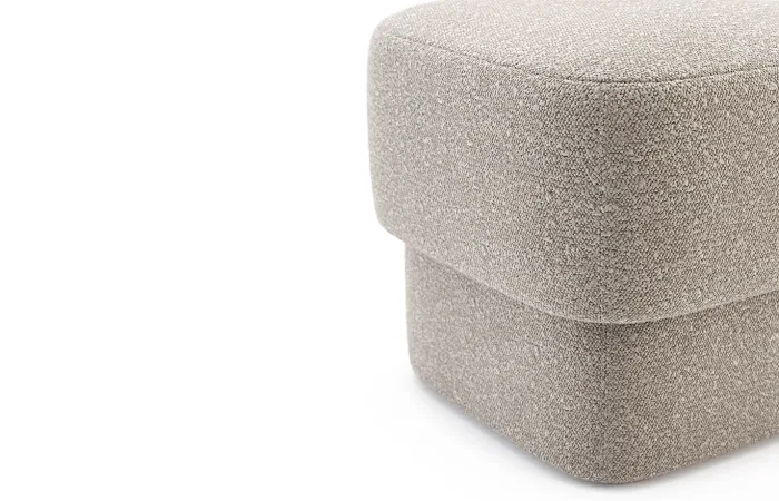 kate small pouf columbia toffee fabric