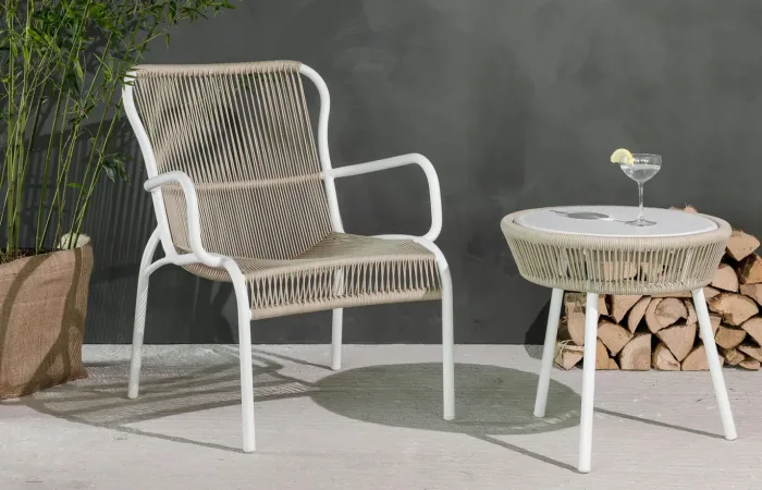 loop lounge armchair rope outdoor ls02