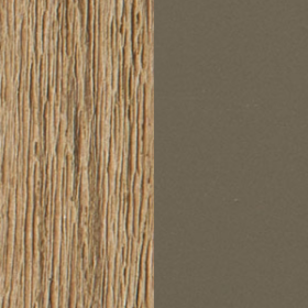 Pickled teak + Metal Textured matt Mud Grey