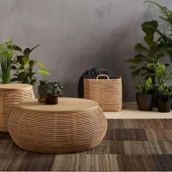 Oval wicker coffee table online