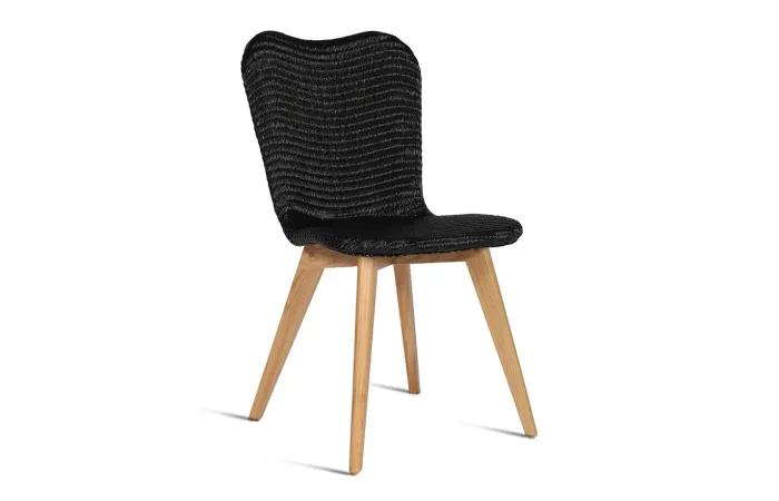 lily dining chair oak base black