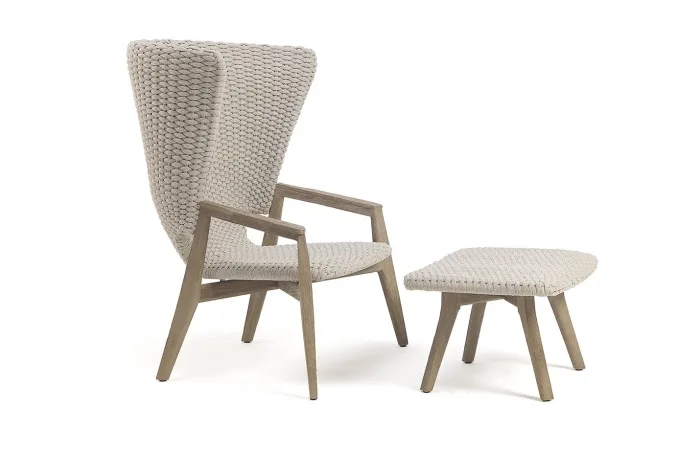 Knit high back lounge armchair ls1