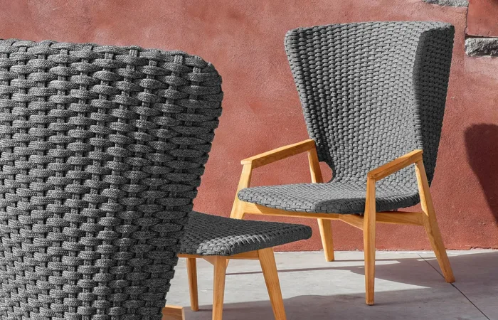 Knit high back lounge armchair ls3