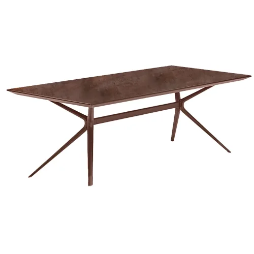 moai rectangular table corten stone top