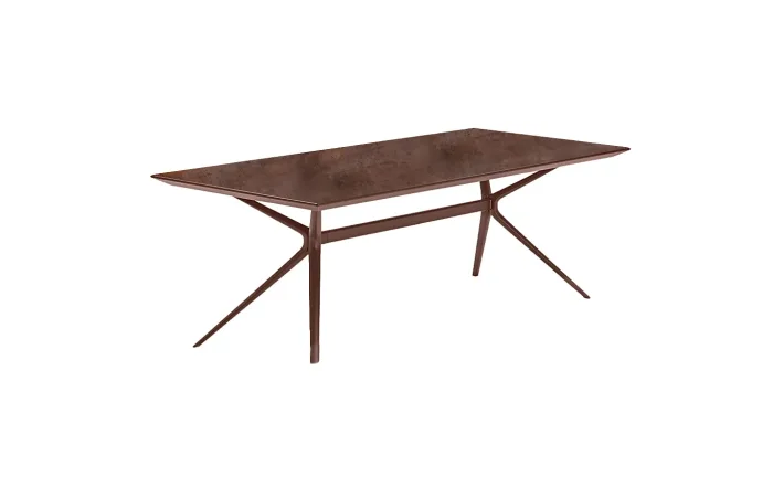 moai rectangular table corten stone top