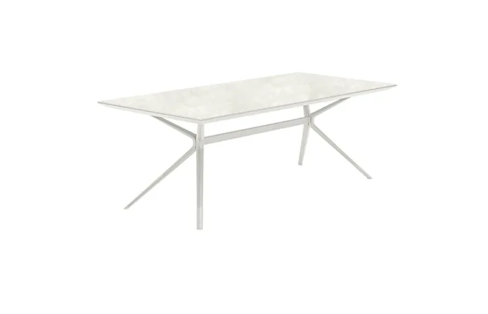 Moai Rectangular Table with snow stone Top