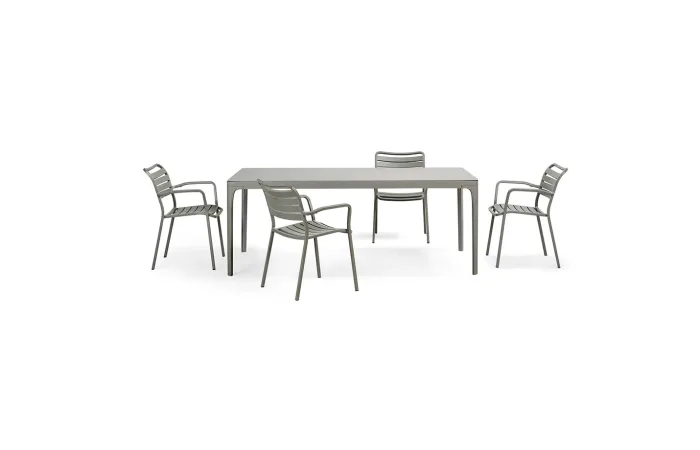 Play rectangualar dining table graphite top with chairs ls6