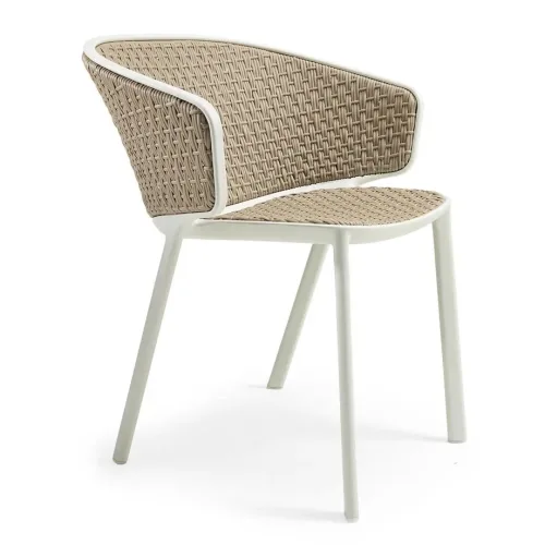 Pluvia Dining armchair rope with metal frame 01