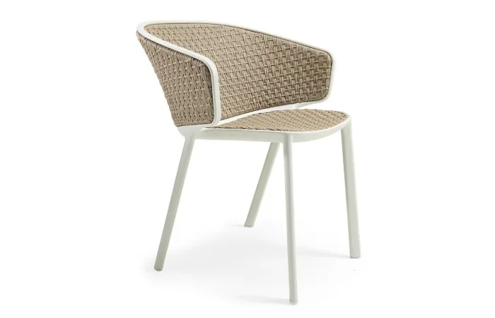 Pluvia Dining armchair rope with metal frame 01