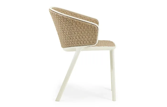 Pluvia Dining armchair rope with metal frame 02