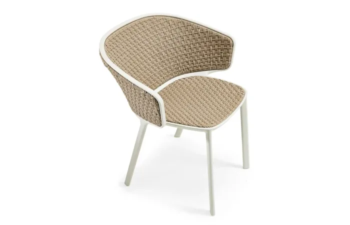 Pluvia Dining armchair rope with metal frame 03