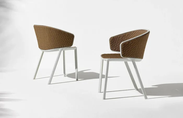 Pluvia Dining armchair rope with metal frame LS02