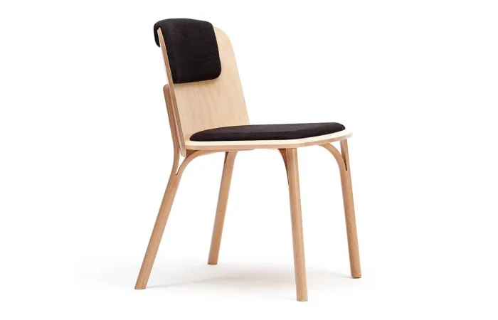 Split chair with seat and back upholstery 1