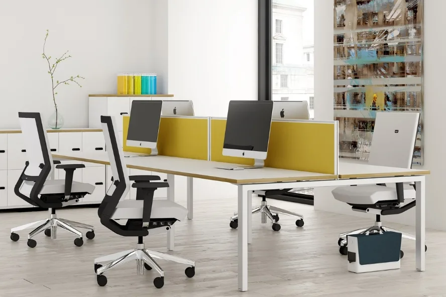 premium furniture adorns a modern office space - office refurbishment.